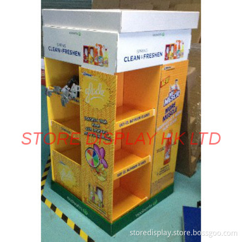 Promotion Laminated Cosmetic Display Stands in Corrugated Cardboard